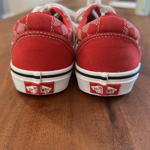 Vans Old Skool Red White Checkered Kids Shoe unisex🫶 - Picture 4 of 5